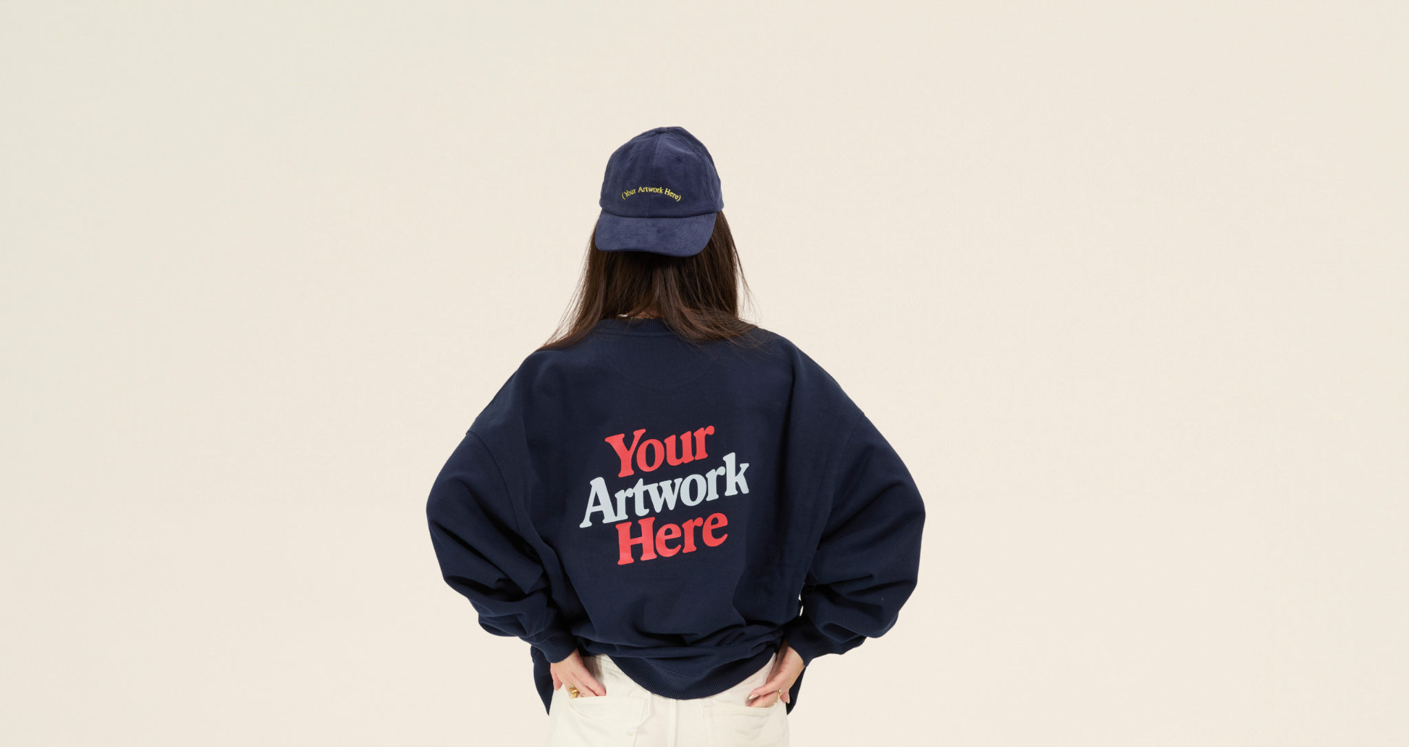Premium custom navy cap and embroidered sweater for UK brands – Core
